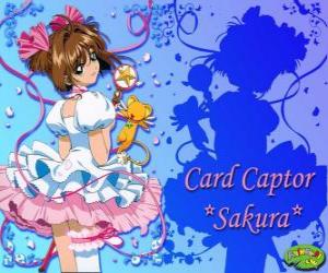 yapboz Sakura, onu bir elbise ile Kero yanındaki kart esir alan